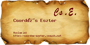 Csordás Eszter névjegykártya