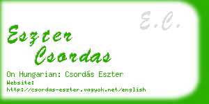 eszter csordas business card